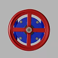 Industrial Pipeline Valve With Blue Body And Red Control Wheel