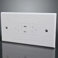 White Computer Power Socket With USB Port And Dual Three Pin Outlets