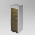 Modern Glass Door Cabinet With Silver Frame And Internal Shelves Design