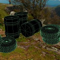 Oil drum tire scene component props 3d model