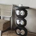 Modern coal ball side table cartoon side table corner table medieval side table tea table rattan chair coffee cup 3d model