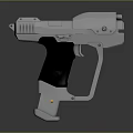 Modern Silver Pistol Weapon Design With Black Textured Grip And Metallic Finish
