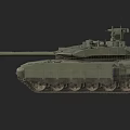 Modern Military Armored Tank With Turret Gun Barrel Tracks And Armor Plates