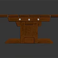 Durable Orange Wooden Outdoor Bench With Metal Connectors And Flat Seat Surface