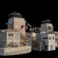 Shabby Connected Buildings With Brick Tin Roof And Makeshift Slum Style Structures