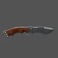 Practical Weapon Knife Featuring Wooden Handle Metal Blade And Riveted Design 3d model