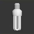 White Energy Saving Light Bulb With Metal Threaded Top And U Shaped Design