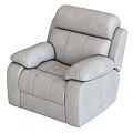 Modern Single Gray Sofa With Button Tufted Backrest And Soft Comfortable Fabric