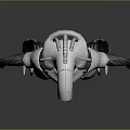 Sci Fi Character Creature With Mechanical Armor Clawed Feet And Futuristic White Black Design