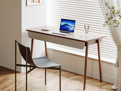 Nordic Desk and Chair Desk and Chair Combination Desk Table Jewelry Ornaments 3d model