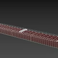Large Red Hull Cargo Ship With White Superstructure And Navigation Bridge 3d model