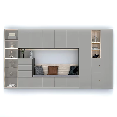 Modern shoe cabinet wall cabinet combination 3d model