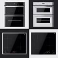 Modern Kitchen Appliances Oven Cooktop With Black White Glass Panels