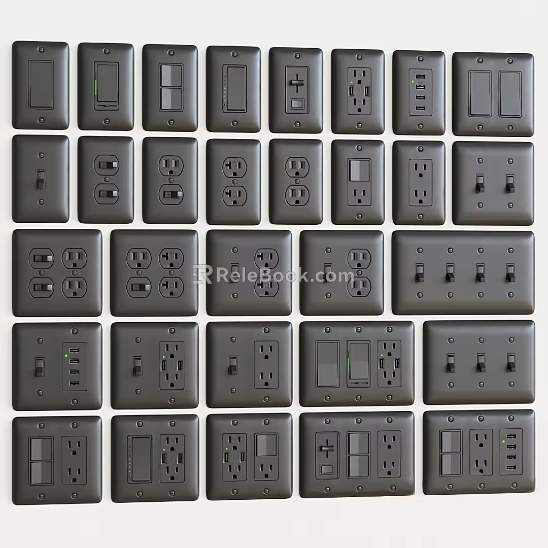 Switch Socket Switch Socket Panel Network Socket TV Socket 3d model
