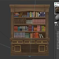 Wooden Bookcases with Multiple Shelves Filled with Colorful Books Classic Design for Home Library