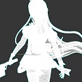 Game Movie Character With Blonde Hair Rabbit Ears And Bloody Knife In Maid Dress