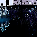 Modern Garden Landscape Design With Illuminated Plants And Lighting Elements