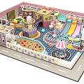 Indoor Children's Playground With Colorful Castle Multiple Slides Trampoline Area Ball Pit And Interactive Zones