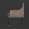 Antique Wooden Chair with Carved Armrests and Claw Feet Legs Vintage Traditional Design