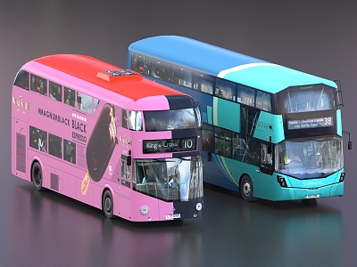 Bus Double-decker Bus Shuttle Bus School Bus Long-distance Bus Commercial Bus Long-distance Bus 3d model