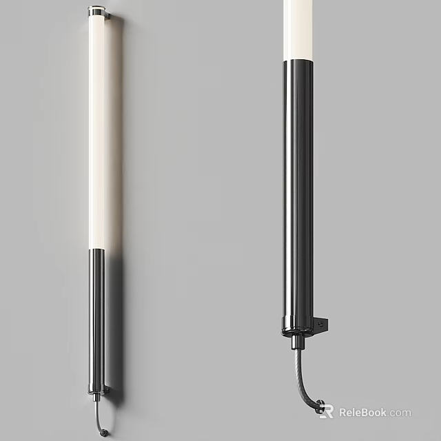 Modern Black White Metal Wall Sconce With Slim LED Design For Indoor Decor 3d model 