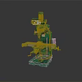 Green Vertical Milling Machine With Worktable Control Panel And Column For Industrial Processing