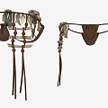 Traditional Tribal Style Leather Harness With Beaded Tassels And Bone Decorations