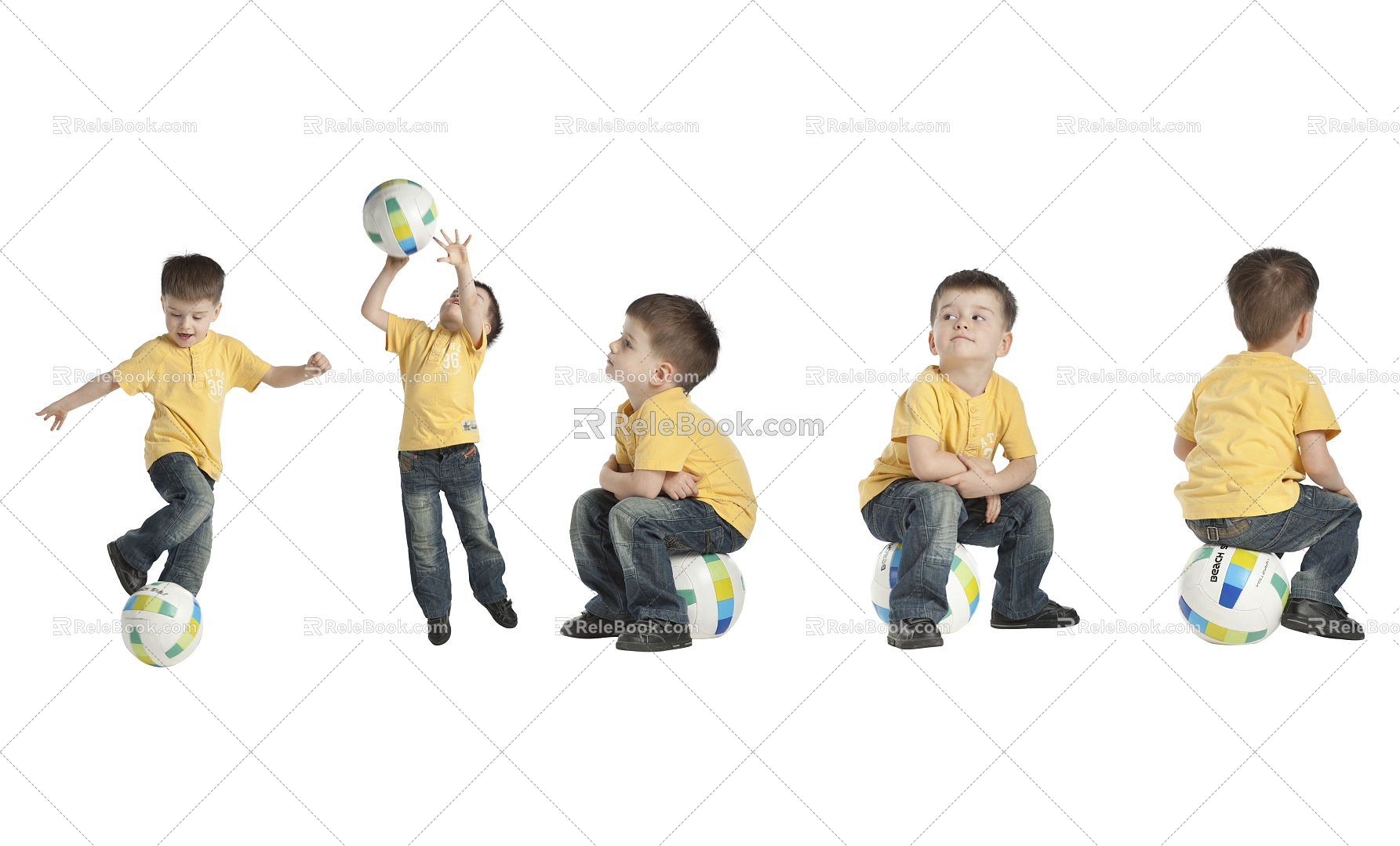 Boys Abroad Boys Sit Sports Jump Running model