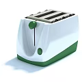 Modern White And Green Toaster Kitchen Appliance With Sleek Design And Knob