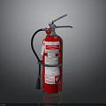 Red Fire Extinguisher With Pressure Gauge Hose And Nozzle Safety Equipment