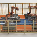 High Performance Industrial Equipment Featuring Robotic Arms on Automated Production Line