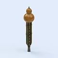 Gourd Shaped Musical Instrument With Green Tubes And Sound Holes Design