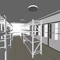 Spacious Storage Room With Metal Shelves White Walls And Tile Floor