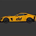 Stunning Yellow Sports Car With Aerodynamic Body And Rear Spoiler Design