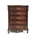 Classic Dark Wood Chest of Drawers with Carved Details Gold Handles and Multiple Drawers