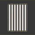 Modern Decorative Black and White Striped Rug with Golden Trim on Edges