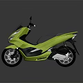 Green Modern Scooter Design With Black Seat And Shiny Wheels