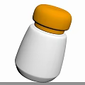 Simple Plastic Spice Bottle With Yellow Cap And White Body For Kitchen Use