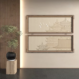 New Chinese Decorative Painting 3d model