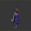 Mystical Wizard Character Design With Purple Robe Long Beard Pink Halo Geometric Structures And Stars