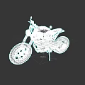 White and Yellow Vintage Motorcycle with Brown Seat and Thick Off Road Tires
