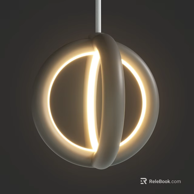Modern Circular Chandelier With Illuminated LED Strips And Minimalist Gray Finish For Home Decor 3d model 
