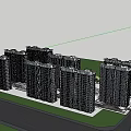Modern High Rise Residential Buildings With Sleek Glass Facades Green Trees And Road