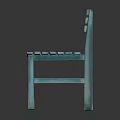 Simple Modern Light Blue Wooden Leisure Chair with Slatted Backrest and Seat for Home Decor
