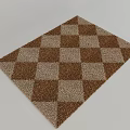 Classic Checkerboard Pattern Square Carpet In Brown And Beige Color Tones 3d model