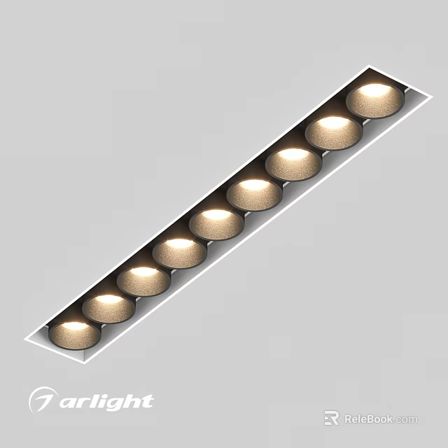 Linear Recessed Downlights Array With Uniform Illumination For Modern Indoor Lighting 3d model 