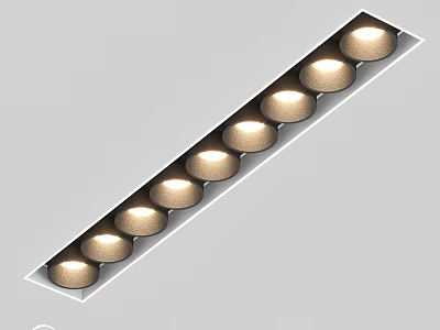 Linear Recessed Downlights Array With Uniform Illumination For Modern Indoor Lighting 3d model