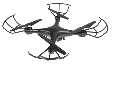 Black Quadcopter Drone With Propeller Guards And Stable Structure Design 3d model