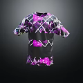 Stylish Short Sleeve T Shirt With Purple And Black Abstract Pattern Design