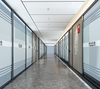 Modern aisle corridor 3d model